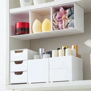 Multipurpose Cosmetic Storage Case Plastic Cabinet Storage Box Home - Photo 1/6