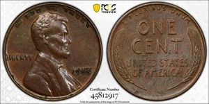 Key-date Choice AU 1955 DOUBLE DIE Lincoln Penny.  PCGS AU53. ERROR Coin. - Picture 1 of 15
