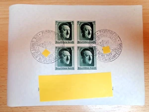 DEUTSCHES REICH 1937 BLOCK 7 48.GEBURTSTAG ADOLF HITLER SONDERSTEMPEL NÜRNBERG - Bild 1 von 1