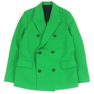 BOTTEGAVENETA tailored jacket Oversized double-breasted jacket green wool - Picture 1 of 11