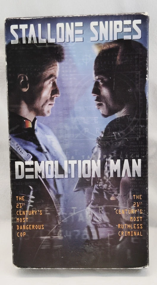 Demolition Man VHS 1993 Stallone Snipes Futuristic SciFi Action Rated R - Image 1 of 4