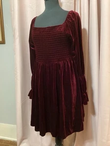 Celebrity Rosa Damen Kleid XXL Samt Baby Puppe Rüschen Viktorianisch Burgund Kurz - Bild 1 von 15