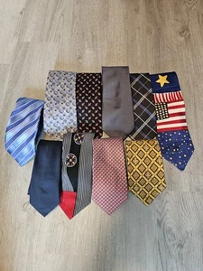 10 Mens Necktie Mixed Brands Lot - Picture 1 of 4