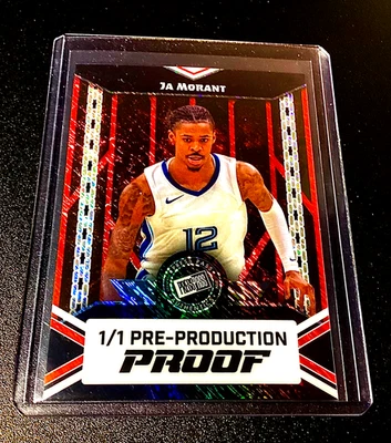 Ja Morant 1/1 Hoja 2024 Pase de Prensa Naranja Prismático Baloncesto 1 de 1 Grizzlies Foto 1 de 4