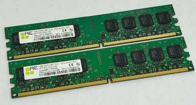 2GB (2x1GB) Aeneon AET760UD00-30 PC2-5300U 667MHz DDDR2 Computer Memory RAM Kit - Image 1 of 3