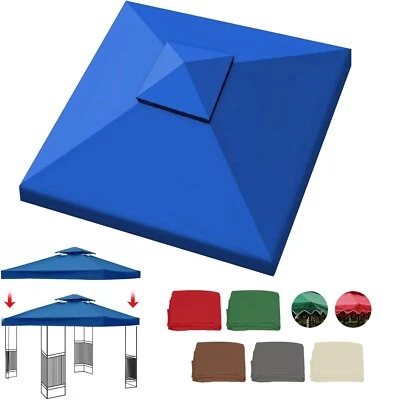 10'x10' Waterproof Gazebo 2 Tier Top Replacement Canopy UV Sunshade Patio Cover - Image 1 of 4