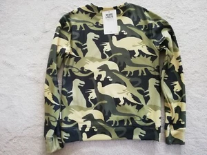 Unisex Mr Gugu & Miss Go Dinosaur Print Camouflage Sweatshirt Jumper XS NEW RARE - Picture 1 of 5