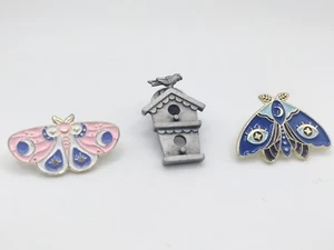 Vintage Butterfly And Birdhouse Pin Lapel Lot (3) - Picture 1 of 1