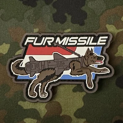 MILSPEC MONKEY FUR MISSILE PVC Dog Harness Patch Hook Back K-9 K9 POLICE SWAT