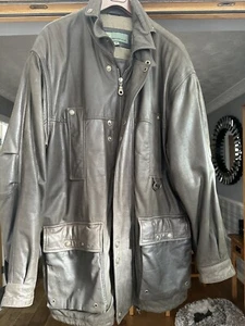 Hidepark Brown Leather Jacket Pockets Fully Lined hunter coat mens MEDIUM - Picture 1 of 5