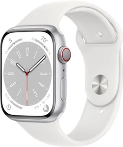 Nuevo Apple Watch Serie 8 GPS Celular 45 mm Estuche de aluminio Blanco Banda Deportiva M/L - Imagen 1 de 4