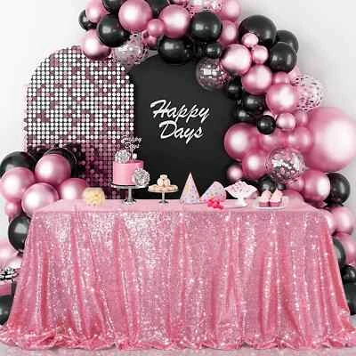Glitter Sequin Table Cloth Rectangular Table Cover Round Tablecloth Party Decor - Image 1 of 4