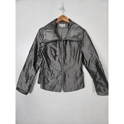 Elliott Lauren Chaqueta Cremallera Metalizada Plata Talla 8 Foto 1 de 3