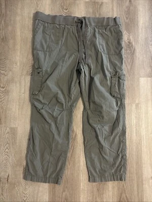 Kenneth Cole Reaction Women’s Cargo Pants Green XXL Drawstring - Image 1 of 4
