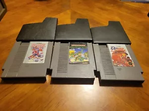 Nintendo Cartridge Lot - Blades Of Steel, Ninja Turtles, Double Dribble  - Picture 1 of 8