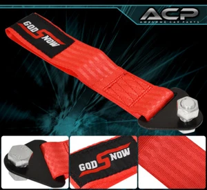 Godsnow Auto Car Truck Safety Hauling Tow Rope Front Rear Red For VW Golf Passat - Picture 1 of 3