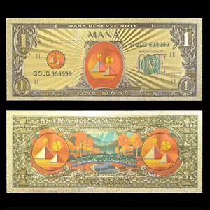 Billete conmemorativo de lámina de oro de Mana - Libro mayor blockchain de criptomonedas descentraland - Imagen 1 de 3