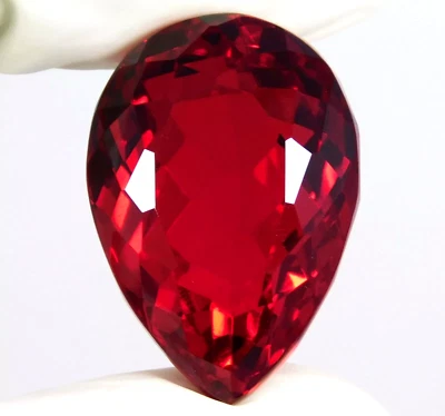 Pedra preciosa solta topázio vermelho corte pera natural brasileira com certificação GIE 93,89 CT A+++ - Imagem 1 de 4