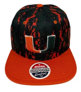 Zephyr NCAA Miami Hurricanes RARE "Tactic” Flat Bill SnapBack Hat BRAND NWT - Picture 1 of 5