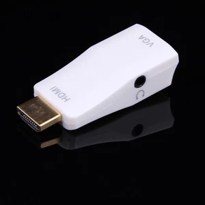 1080P HDMI Male to VGA Analog Female HDTV Video Audio Output Converter Adapter - Picture 1 of 5