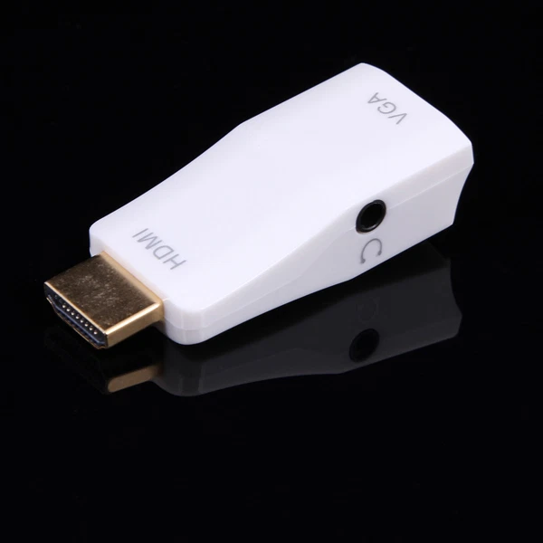 1080P HDMI Male to VGA Analog Female HDTV Video Audio Output Converter Adapter - Image 1 of 4