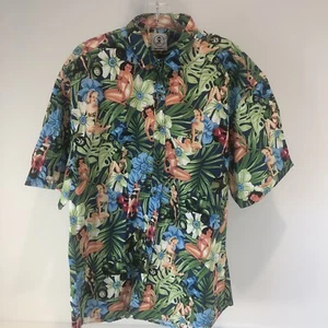 Camisa Hawaiana Mummy Room Para Hombres Manga Corta Pin Up Niñas 2XL Multicolor Nueva Con Etiquetas - Imagen 1 de 6