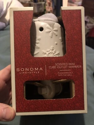 Sonoma Winter White Snowflake & Swirls Scented Wax Cube Outlet Warmer NIB  Foto 1 de 4
