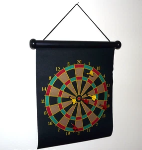 Dart Board Safety Magnet 6 Magnetic Darts Wall Hanging Roll Up Safe Indoor Play - Picture 1 of 11
