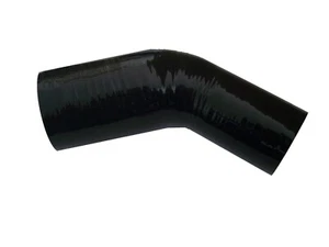 Black Silicone Hose 45 Degree Elbow ID 56 mm To 60 mm Coolant Tube 3PLY - Picture 1 of 8