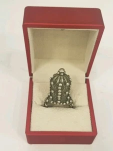 Vintage Ring Yemanit Trachten Silberring Festungsform 60er Jahre Israel - Bild 1 von 12