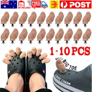 1-10Pcs Big Toe Crocodile Charm Shoe Accessories 3D Fun Toe Shoe Big Toe Croc - Picture 1 of 16