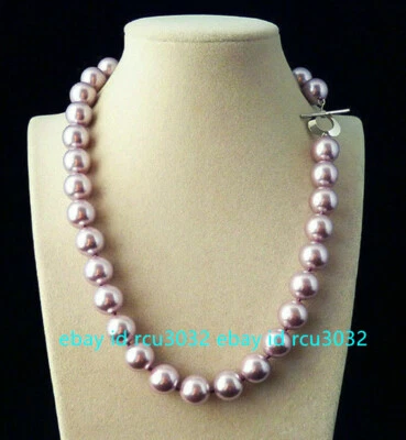 8/10/12mm Natural Purple South Sea Shell Pearl Round Beads Necklace 16-36" AAA - Image 1 of 4