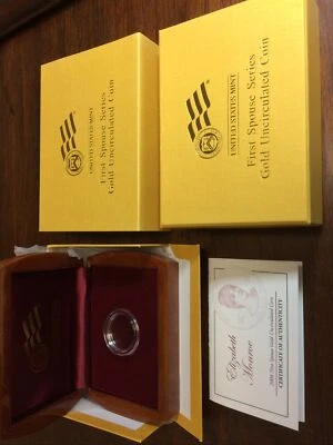 2008-W Unc $10 Gold Elizabeth Monroe First Spouse BOX OGP & COA (X-18)  NO Coins - Image 1 of 4