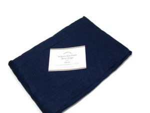 Pottery Barn Navy Blue Belgian Flax Linen Pole Top Window Sheer Drape 50"X 96" - Picture 1 of 3
