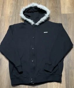 Southpole Authentic Collection Fur Trimmed Hoodie Jacket Mens L Black Hip Hop - Picture 1 of 15