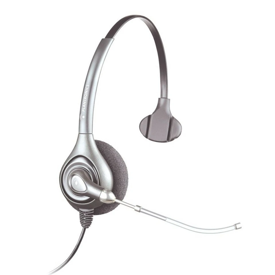 Plantronics SupraPlus HW351/A Monaural Office Telephone Headset 82310-41 Silver - Image 1 of 2