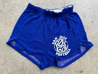 Vintage 1970s Dodger Sportswear San Jose Royals Pal-Gal Blue Orlon Shorts Size S - Image 1 of 4