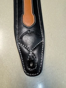 GUITAR STRAP by WALKER WILLIAMS * ALL-LEATHER * WITH STRAP LOCKS * HEAVY DUTY - Picture 1 of 12