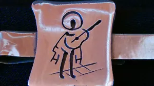 Fermasoldi o fermacravatta chitarrista Mariachi argento sterling vintage - Foto 1 di 8