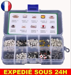 ✅ 250 PCS Boite Bouton Poussoir Voiture Télécommande Micro Interrupteur Tactile - Picture 1 of 3