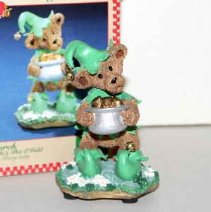 Kurt S Adler figurine Bear of the Month MARCH Philo’s Pot o Gold Holly Bearies - Picture 1 of 13