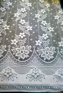 New European Sheer Lace Curtain Fabric 104" Long Adjustable Fabric Width By Yard - Picture 1 of 4