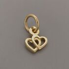 Brand New Genuine Solid Yellow 9ct Hearts Charm (9k 375)