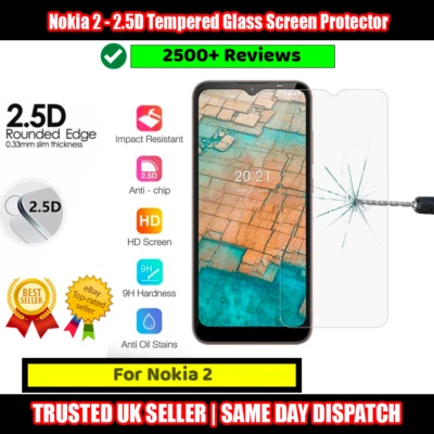 Nokia 2 - 2.5D Tempered Glass Screen Protector Protective and Durable - Image 1 of 4