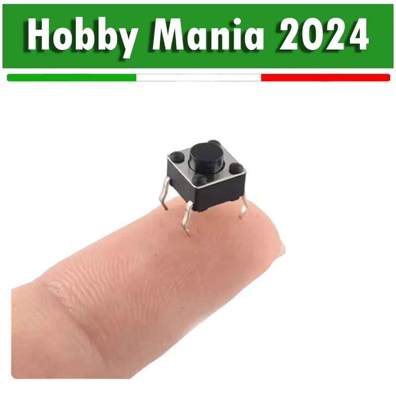 20 PZ - Micro interruttore Pulsante switch tattile 4 pin 6x6x5mm Reset Arduino - Immagine 1 di 1