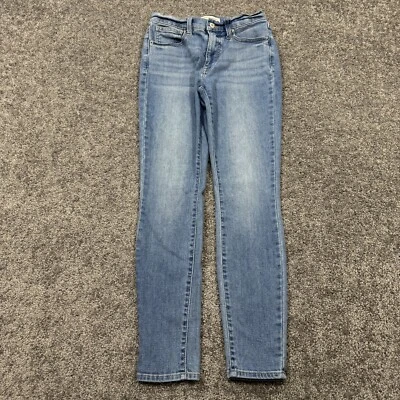 Pantalones de mezclilla Lucky Brand para mujer 4/27R azul Bridgette tiro alto ajustados lavado medio Foto 1 de 4