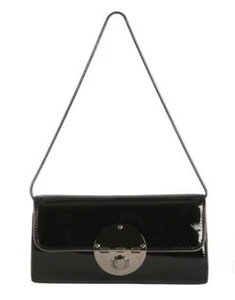 MIMCO Tuxedo Clutch Hand Bag - Crinkle Patent Leather - Coffee - Picture 1 of 16