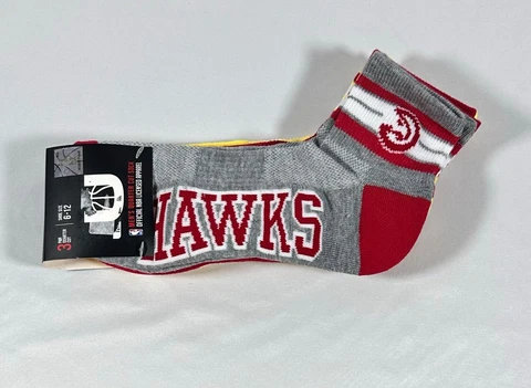 NBA Atlanta Hawks Men's Quarter Cut Socks Size 6-12 (3 PACK) Cover
