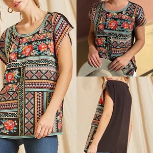 Savanna Jane Womens Med All Over Embroidered Floral Artsy Boho Whimsical Fairy - Picture 1 of 10