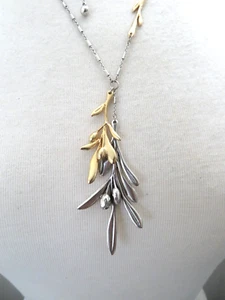 J.JILL OLIVE LEAF NECKLACE 32" - Picture 1 of 2